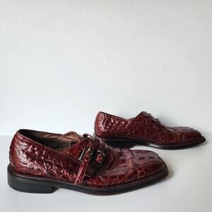 Giorgio Brutini Dress Shoes Mens Size 8M Alligator Red Private Collection 935547